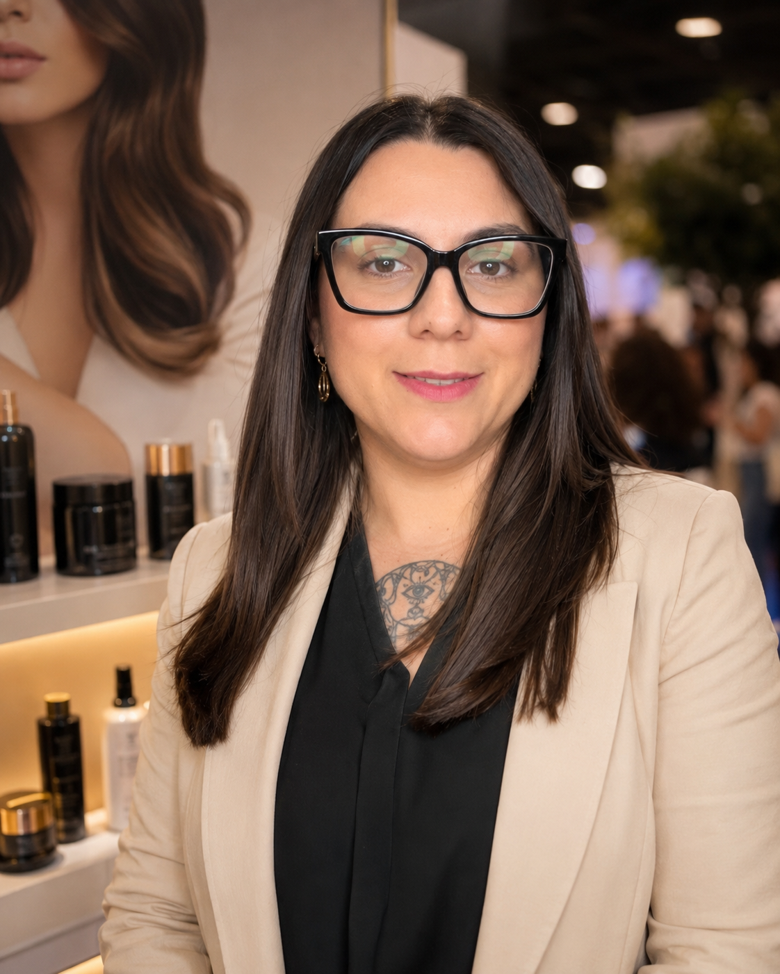Pati Gomes durante atendimento